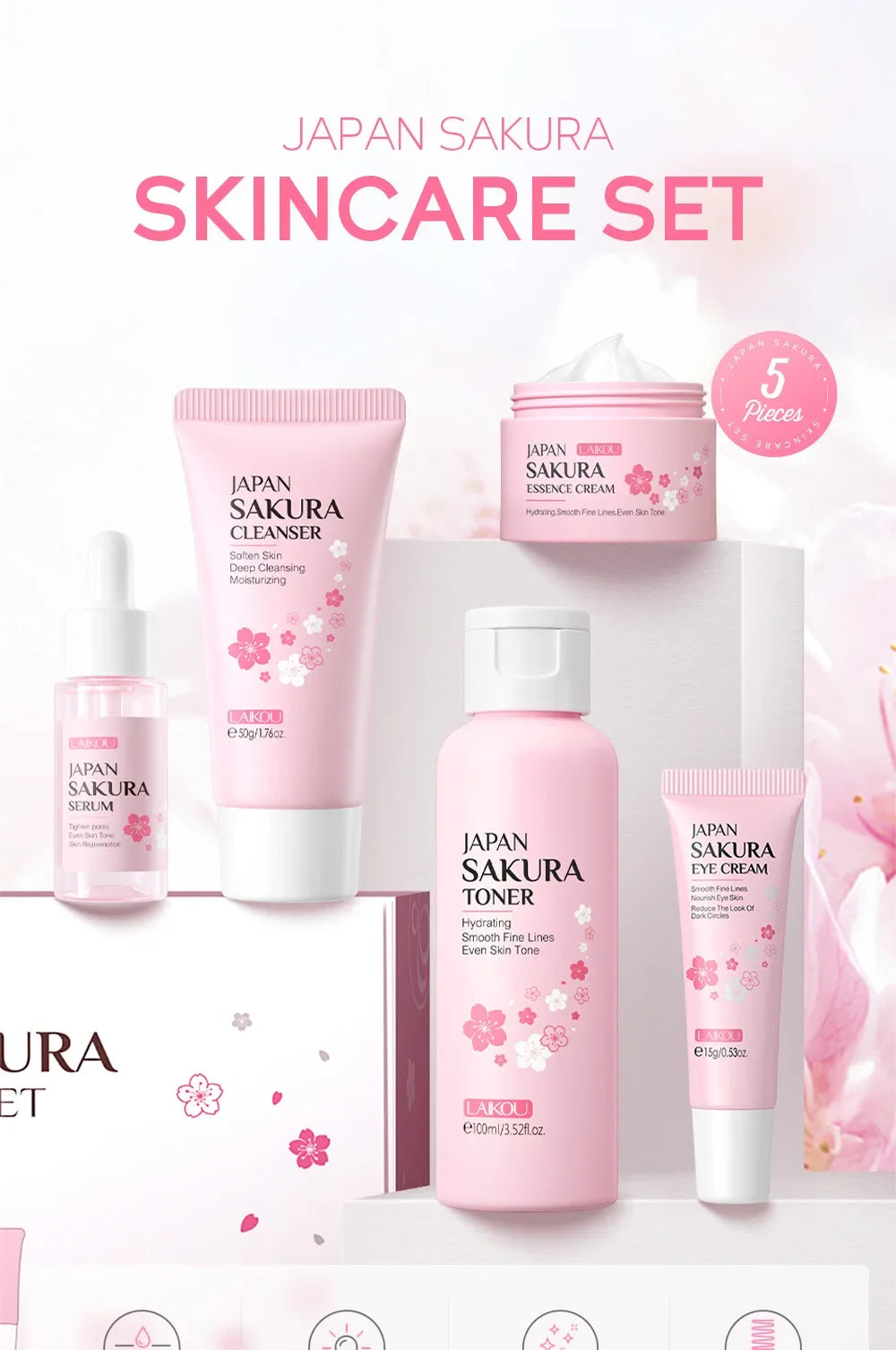 Sakura 5-Piece Skincare Set