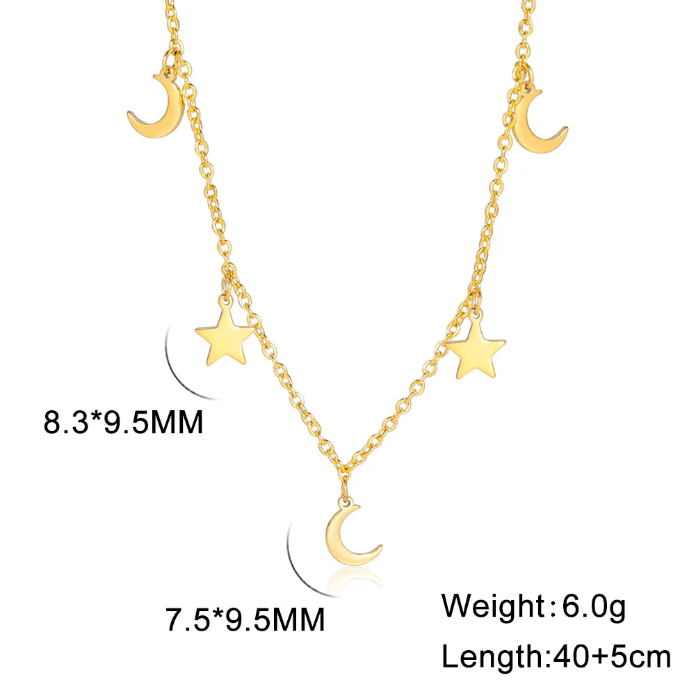 Moon & Star Pendant Necklace