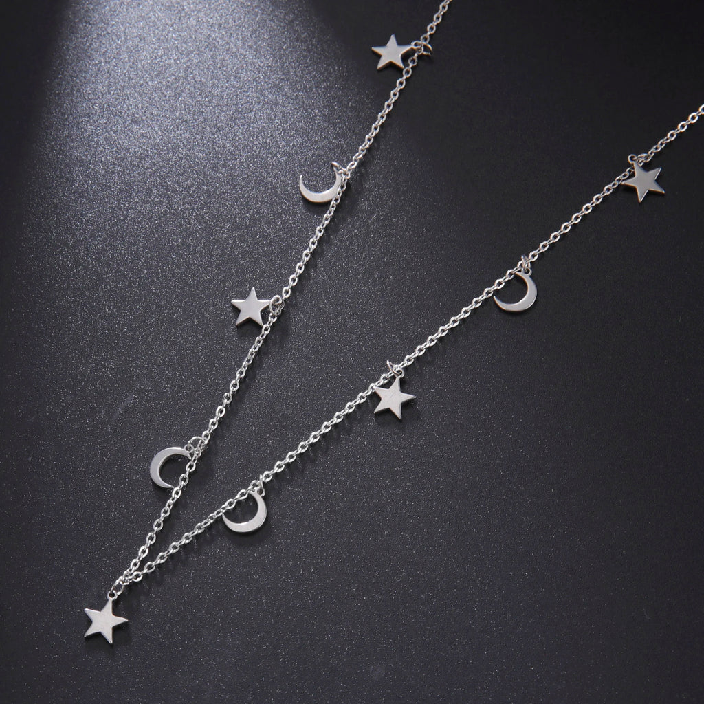 Moon & Star Pendant Necklace