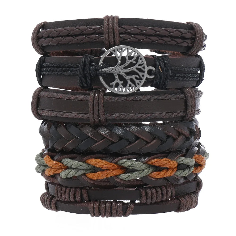 Viking Leather Skull Bracelet