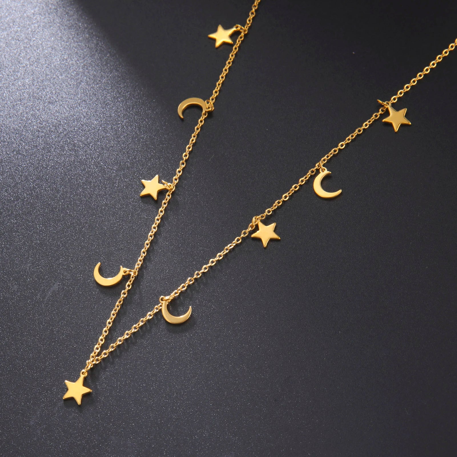 Moon & Star Pendant Necklace