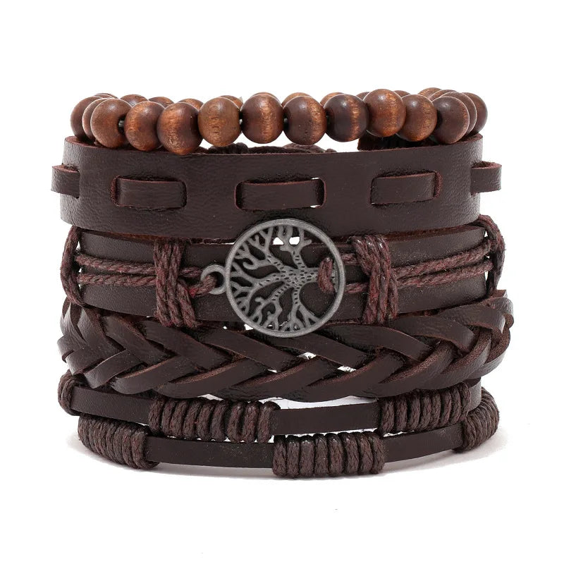 Viking Leather Skull Bracelet