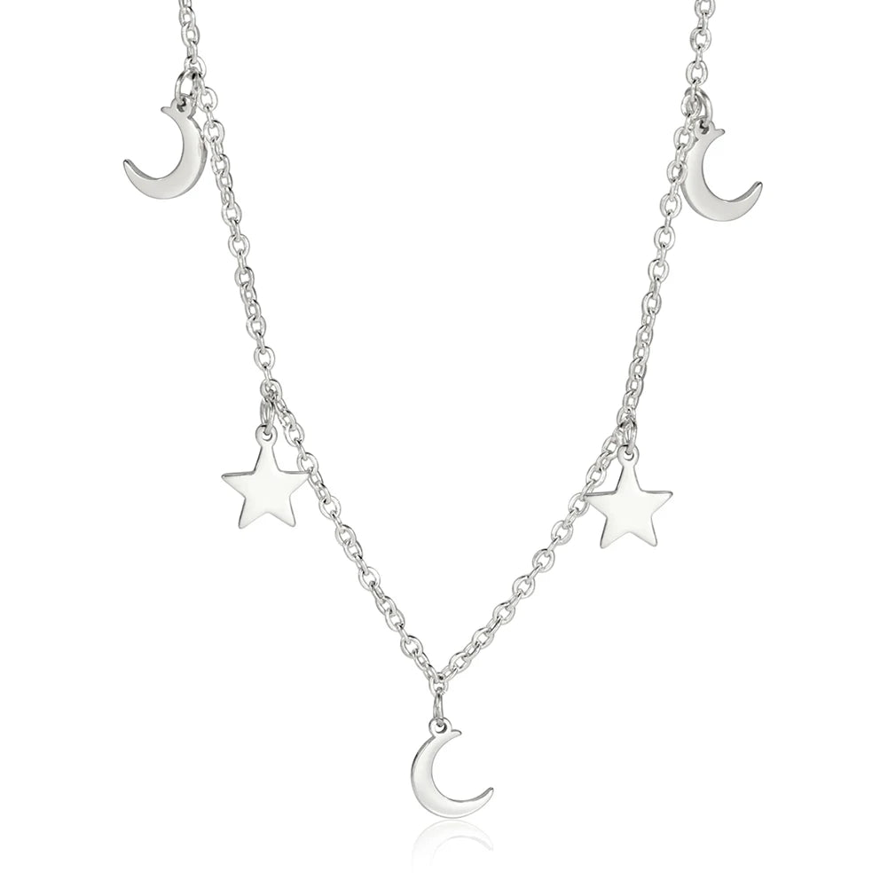 Moon & Star Pendant Necklace