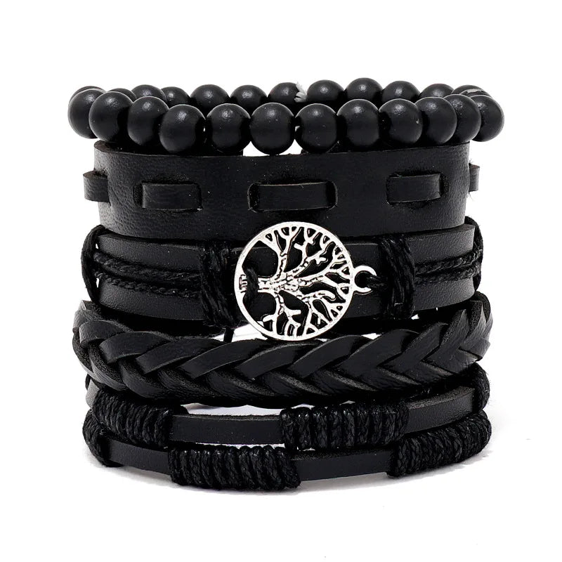 Viking Leather Skull Bracelet