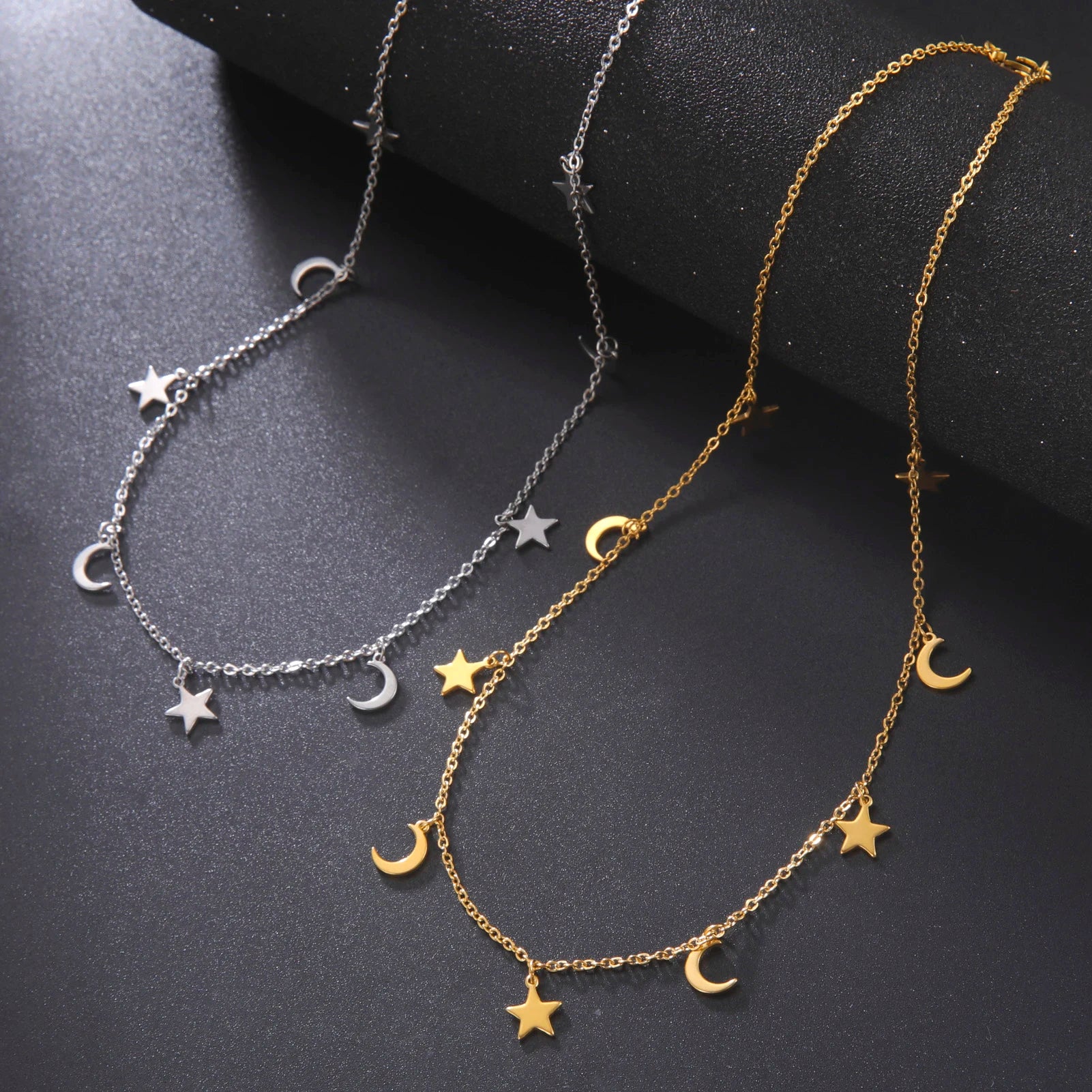 Moon & Star Pendant Necklace